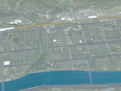 Fushun Liaoning China 55km Free low-poly 3D model