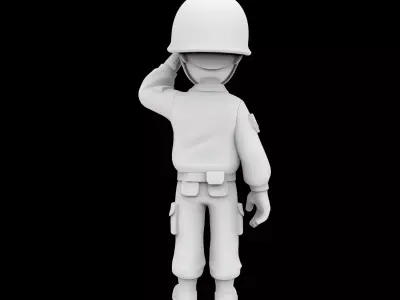 Soldier Cartoon Character 3D Print Model 3D print model