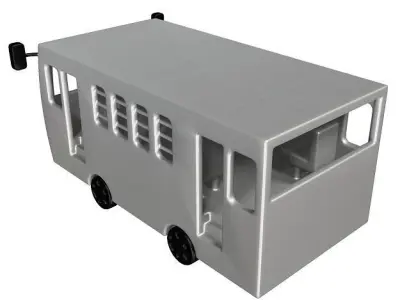 Classic Metallic Bus Low-poly 3D model
