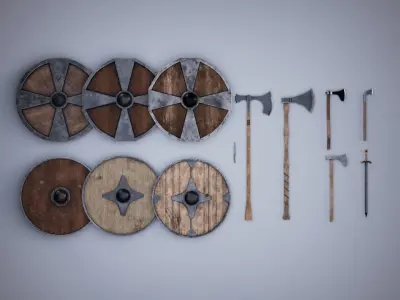 Nordic Weapons Pack Low-poly 3D model