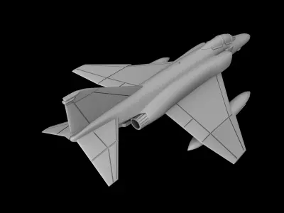 F-4 PHANTOM II SCALE 1-72 3D PRINT READY STL FILES 3D print model