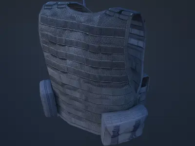 vest1 vest with radio Low-poly 3D model