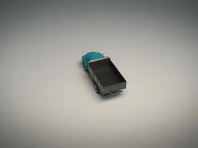 Low Poly Vintage Truck 02 Low-poly 3D model