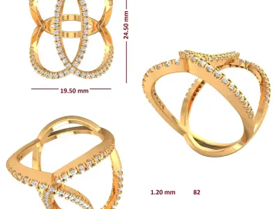 Designer Ladies Ring 3d Print Model 3D print model