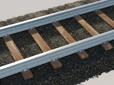 Old and New Railroad Tracks Tileable 3D models 3D model