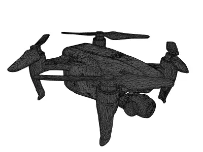 Sleek Modern Drone with Broken Gimbal 3D model