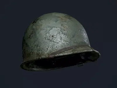 WW2 American Soldier Military Helmet Game Ready Low-poly 3D model get