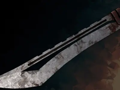 Craft machete post-apocalyptic PBR game readey Low-poly 3D model