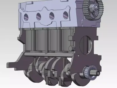 Reciprocating assy Free 3D model