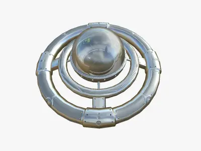 Alien Spaceship UFO E02 Aluminum - Sci Fi Spacecraft Design Low-poly 3D model
