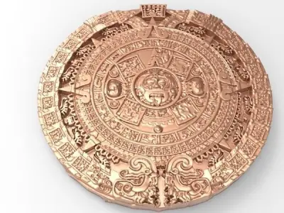Aztec sun calendar Piedra del Sol 3D print model