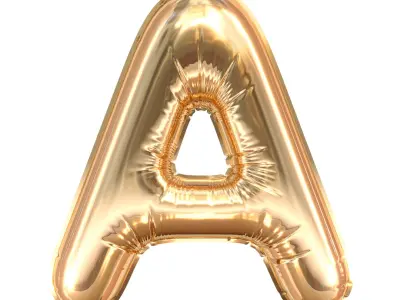  Balloons Alphabet Golden 