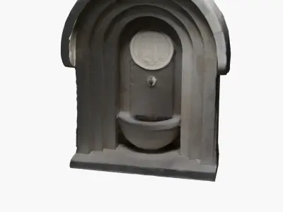 Photo-Scanned Italian Fountain Low-poly 3D model
