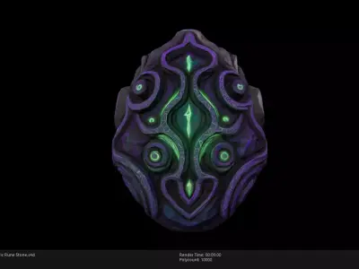 Low Poly Stylized Mystic Rune Stone Low-poly 3D model