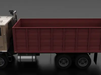 W-Series WT-9000 Grain Truck 1972 Low-poly 3D model
