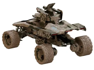Buggi Drone vehicle weapon Low-poly 3D model