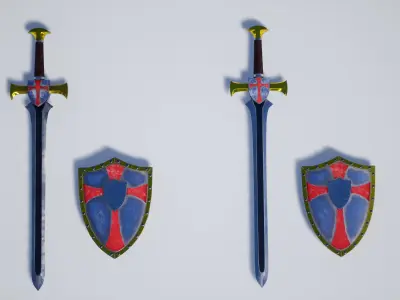 Cross Knight Weapon Pack 1 3D Model Collection