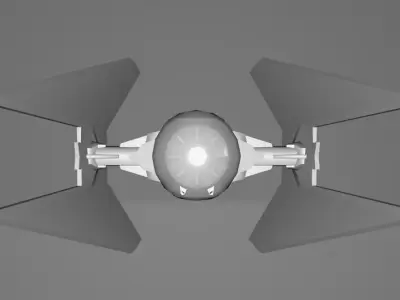 STAR WARS Tie Interceptor Space Ship - Low Poly Game - FBX Model Low-poly 3D model