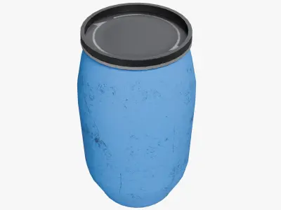 Plastic Barrel - Low Poly Game Ready Low-poly 3D model