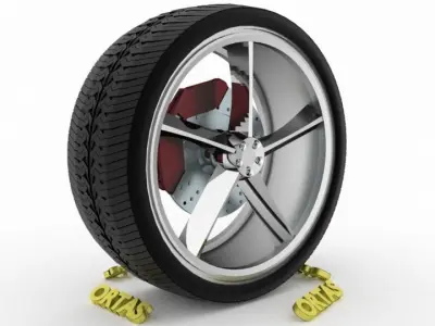 ORTAS CAR WHEEL RIM 127 GAME READY WHEEL RIM TIRE 3D model