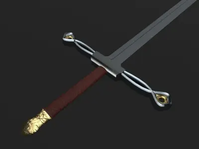 Fancy Golden Sword Low-poly 3D model
