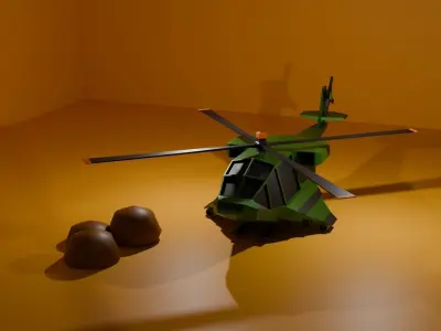 Helicopter Low-poly 3D model purchase