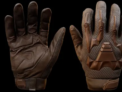 Tactical Gloves 026 Low-poly 3D model