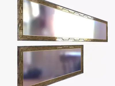 Custom made mirror in metal frame vintage style 3D model