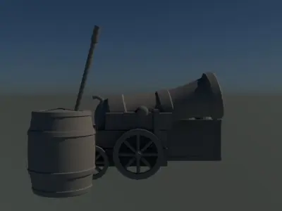 Low Poly Cannon - No Textures - Clean Canvas Free low-poly 3D model