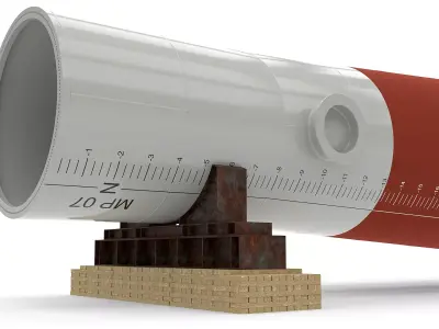 Monopile WTG Foundation - Offshore Wind Energy 3D model