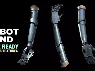 Robotic hand Free low-poly 3D model