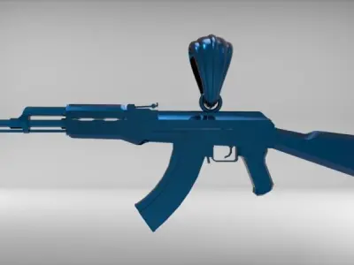 AK-47 Assault rifle pendant Necklace Jewelry Charm 3D print model