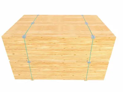 Stack of Wooden Beams PBR Low-poly 3D model