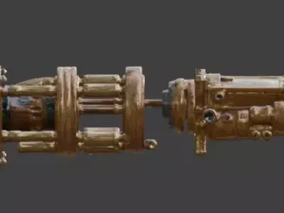 Stylized 3D Steampunk Ornate Mechanical Arm Low-poly 3D model