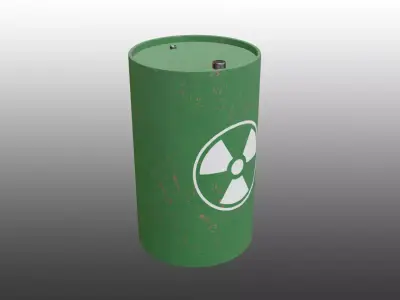 Rusty Radiation Waste Barrel Low-poly 3D model