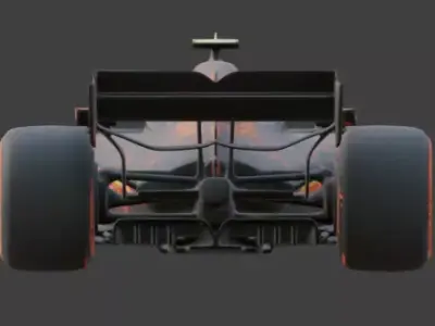 Stealth Black Formula Racing 3D Model V04 Low-poly 3D model