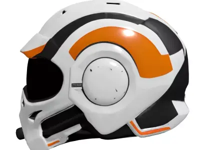 Futuristic SciFi Pilot Helmet Low-poly 3D model purchase