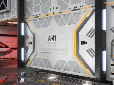 Sci-Fi Power Grid Hatch A-41 White 3D model