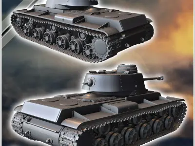 KV-IB 755r 1942 75cm Kwk 40L-43 Panzerkampfwagen - Germany Easte 3D print model
