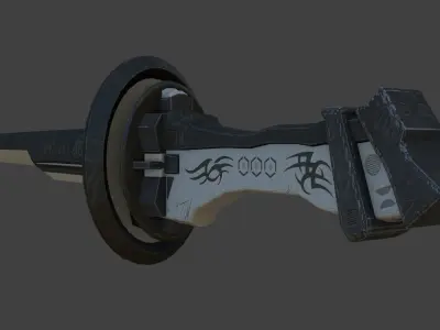 Samurai Sword 4 - SciFi Dark Steel Blade Low-poly 3D model