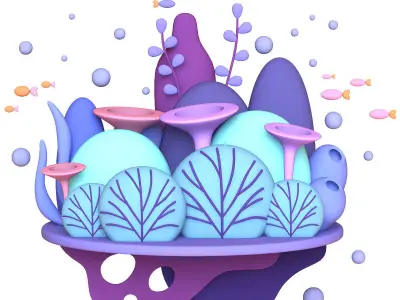 stylized nature 3D model