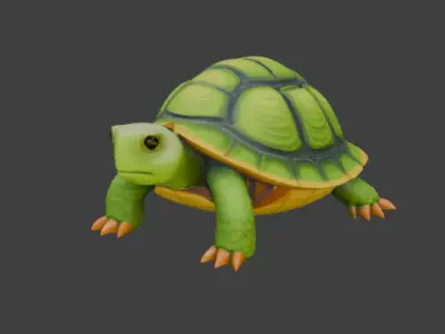 Cartoon Turtle Stylized Game-Ready 3D Model with PBR Textures Low-poly 3D model