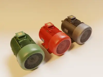 Electric Motor 3D model-Lowpoly Low-poly 3D model