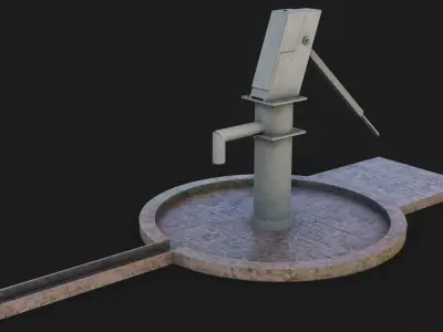 Water stream pump Low-poly 3D model - GameReady Low-poly 3D model