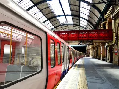 London Subway S8 Wagon Rigged 3D model