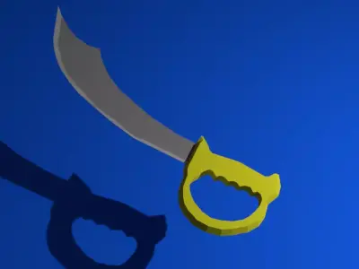 Low Poly Pirate Sword Free 3D model