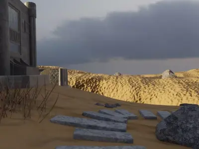 Ancient Ruins On A Hillside 3D model purchase