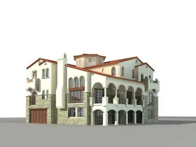 Villa house 3D model 13