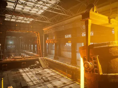Steel Mil Environment Kit - UE5 Low-poly 3D model