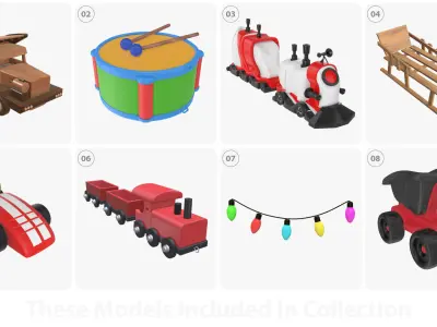 Toddler playroom items 3D model